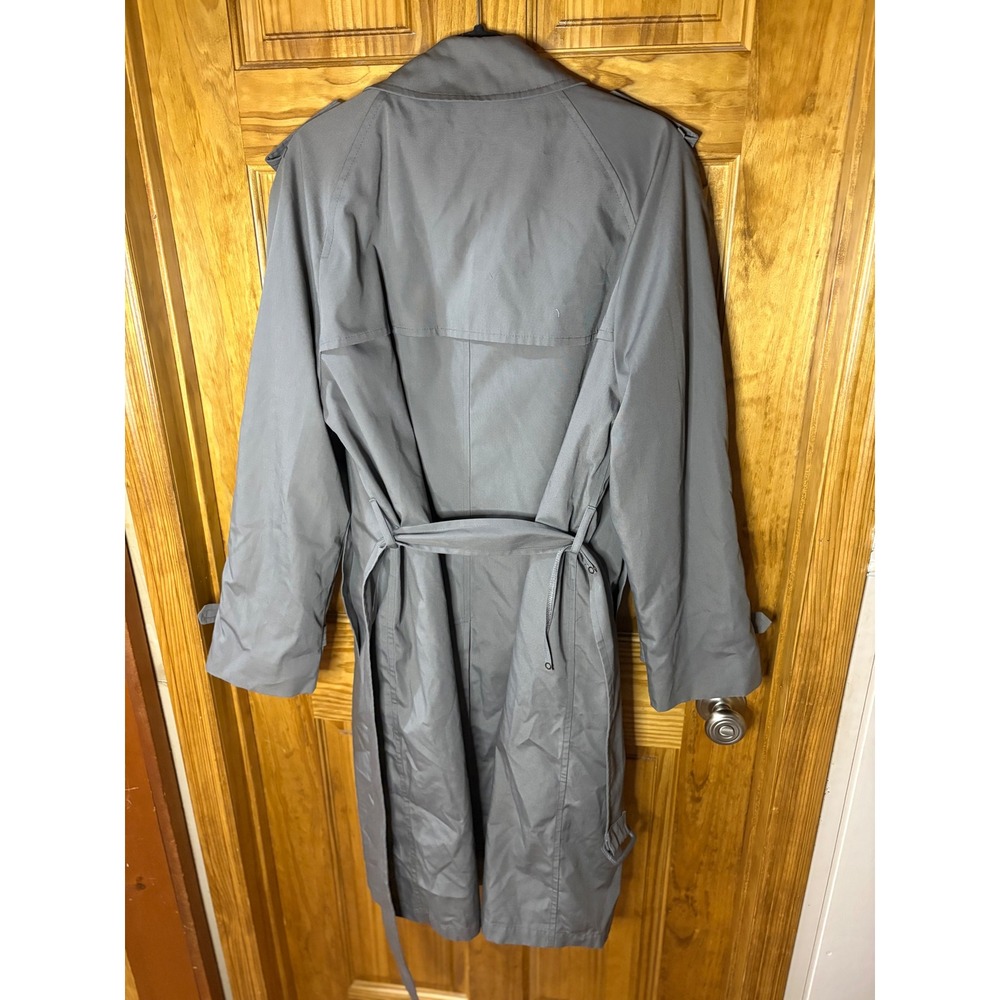 London Fog Mens Gray Trench Coat Vintage Maincoats Belted Liner 38 Reg USA Made - Picture 8 of 8